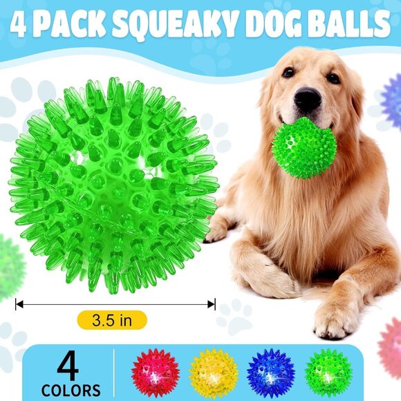 Light Up Squeaky Dog Balls: Led Dog Balls for Aggressive Chewers Large Chew Toys - Picture 3 of 7